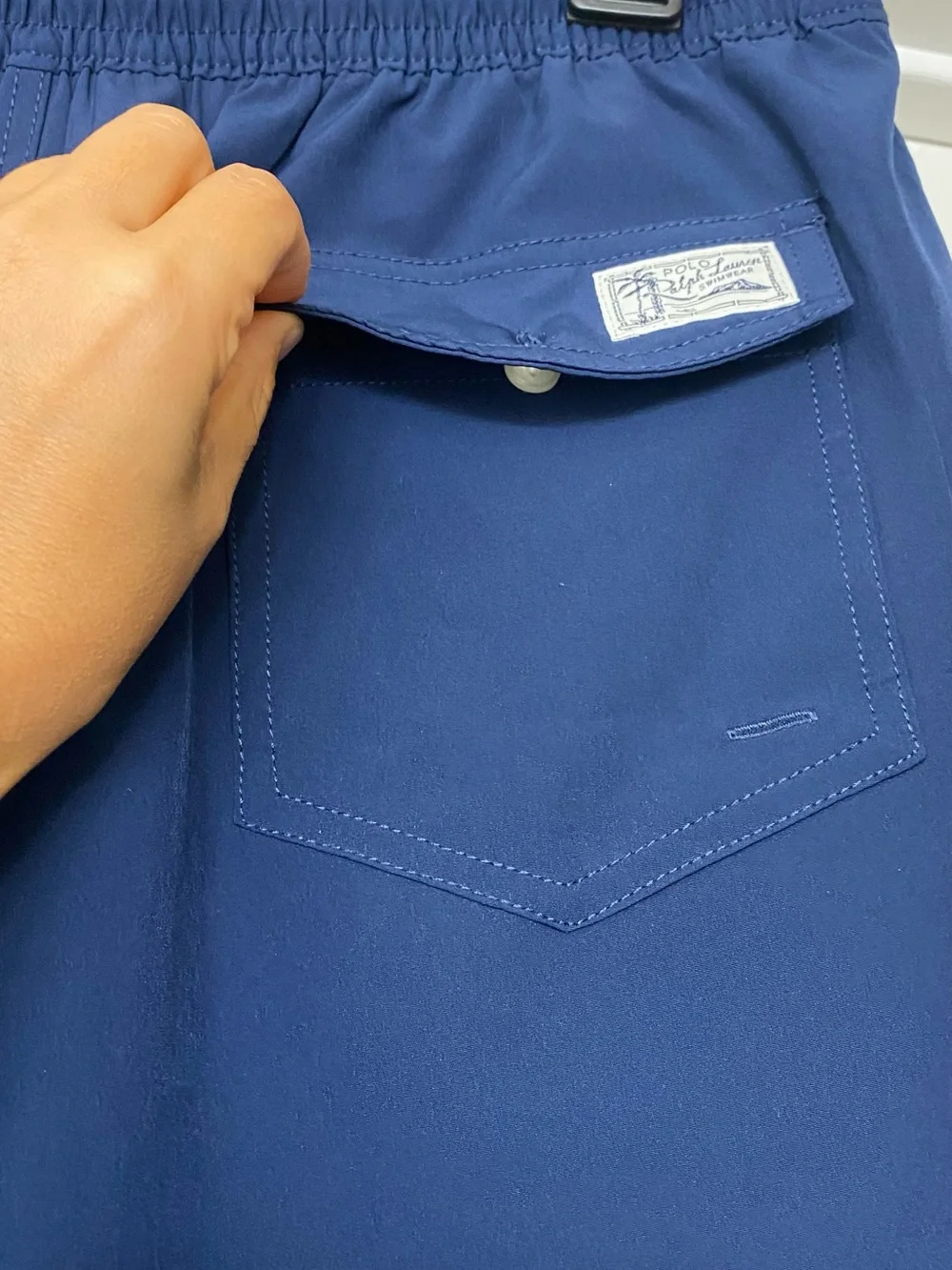 Polo by Ralph Lauren Navy Swim Trunks with Red Pony